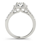 Round Diamond Cushion Halo Engagement Ring 1 CT