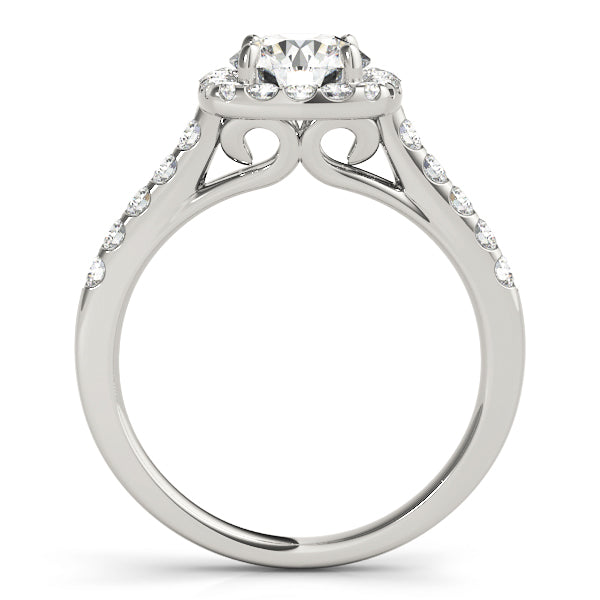 Round Diamond Cushion Halo Engagement Ring 1 CT