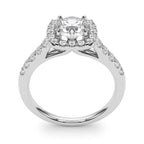 Round Diamond Cushion Halo Engagement Ring 1 CT