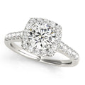 Round Diamond Cushion Halo Engagement Ring 1 CT