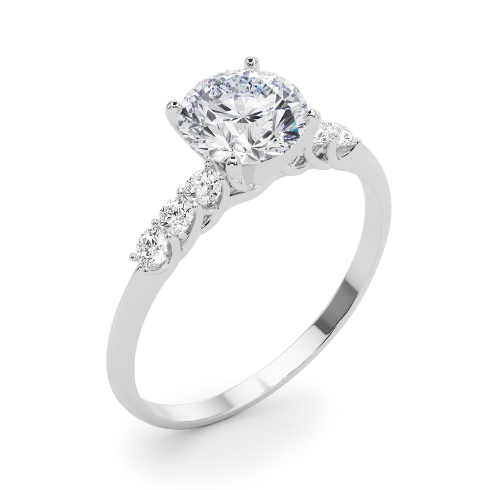 Single Row Trellis Diamond Engagement Ring