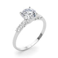 Single Row Trellis Diamond Engagement Ring