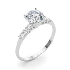 Single Row Trellis Diamond Engagement Ring
