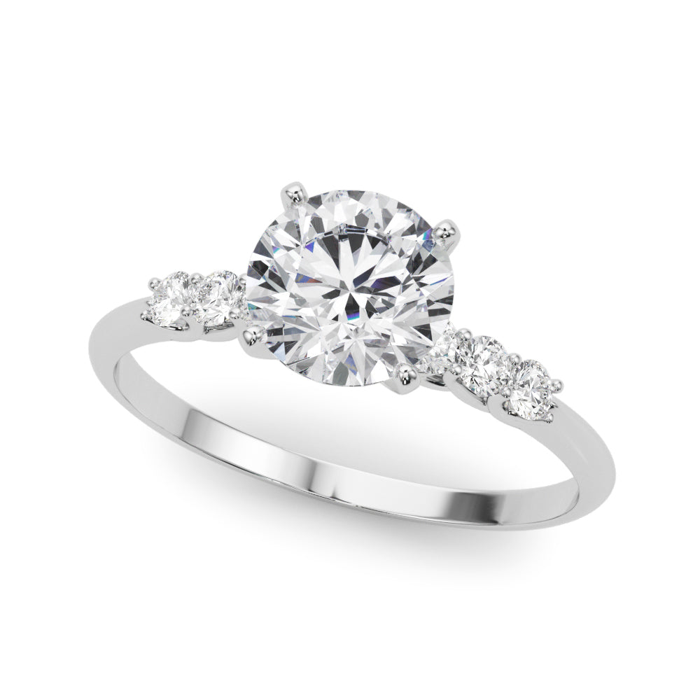 Single Row Trellis Diamond Engagement Ring