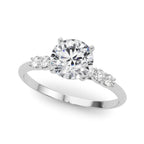 Single Row Trellis Diamond Engagement Ring