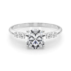 Single Row Trellis Diamond Engagement Ring