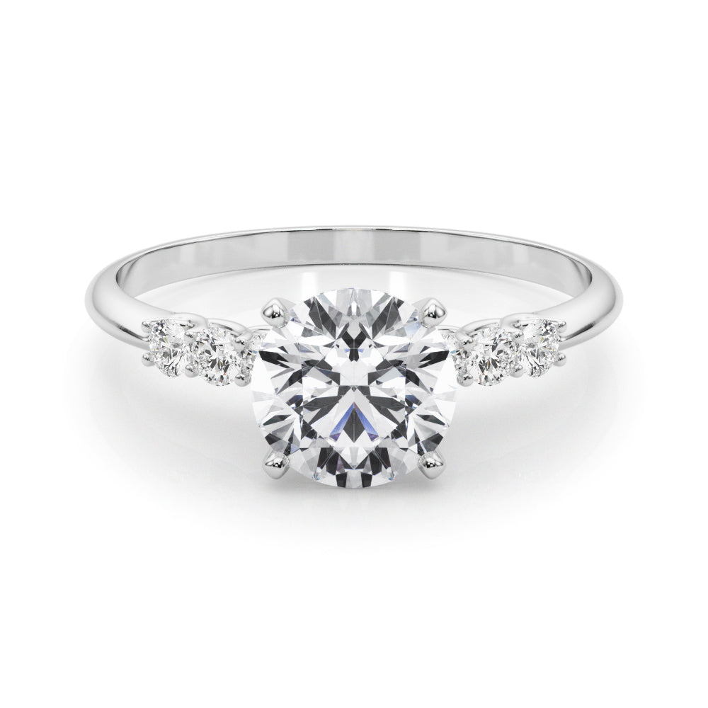 Single Row Trellis Diamond Engagement Ring