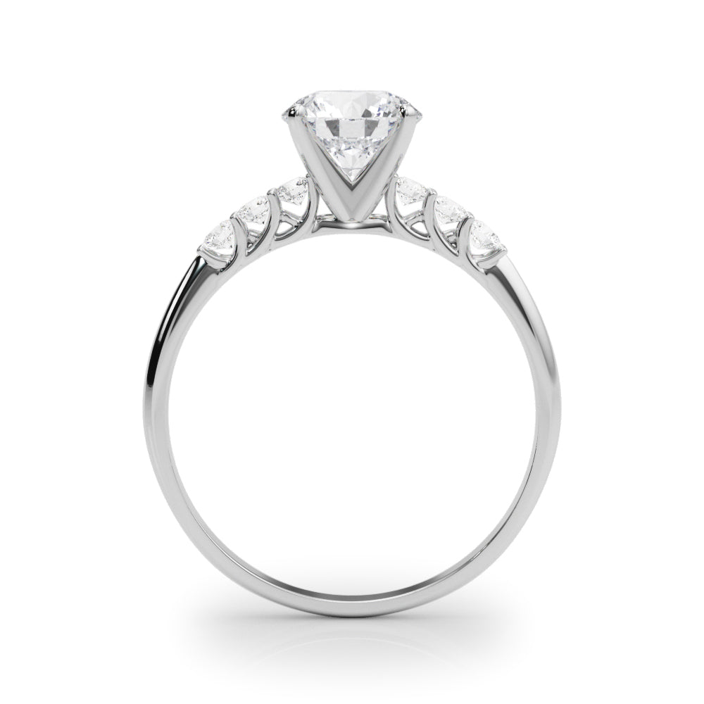 Single Row Trellis Diamond Engagement Ring