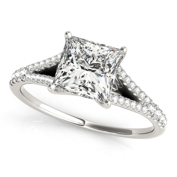 Double Row Split Shank Trellis Engagement Ring