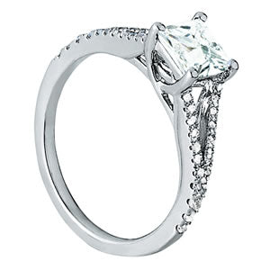Double Row Split Shank Trellis Engagement Ring