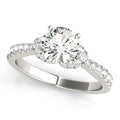Single Row Prong Set Cluster Side Accent Engagement Ring