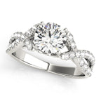 Twisted Multi Row Diamond Engagement Ring
