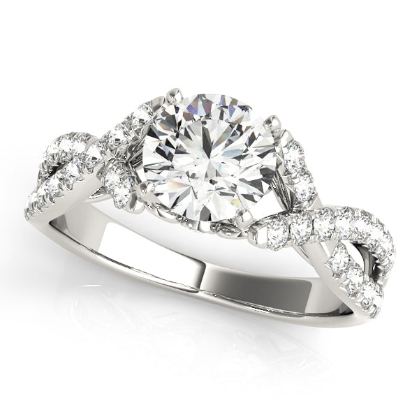 Twisted Multi Row Diamond Engagement Ring