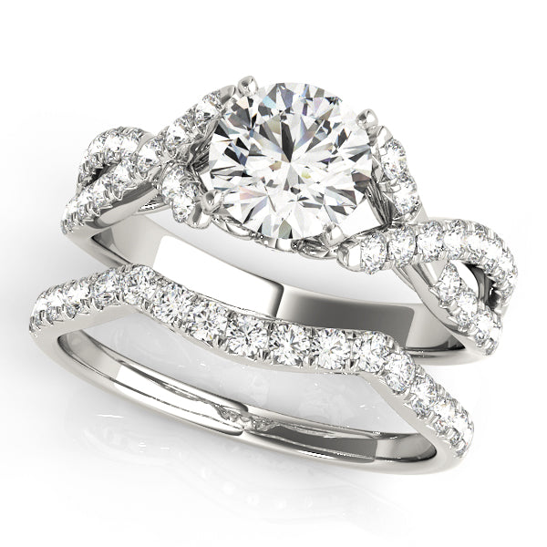 Twisted Multi Row Diamond Engagement Ring
