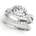 Twisted Multi Row Diamond Engagement Ring