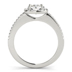 Round Single Row Halo Engagement Ring