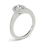 Oval Single Row Diamond Engagement Ring