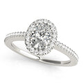 Oval Single Row Diamond Engagement Ring