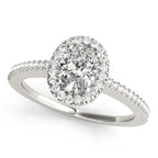 Oval Single Row Diamond Engagement Ring
