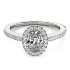Oval Single Row Diamond Engagement Ring
