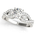 Twisted Three Stone Diamond Engagement Ring