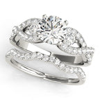 Twisted Three Stone Diamond Engagement Ring