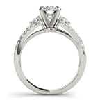 Twisted Three Stone Diamond Engagement Ring