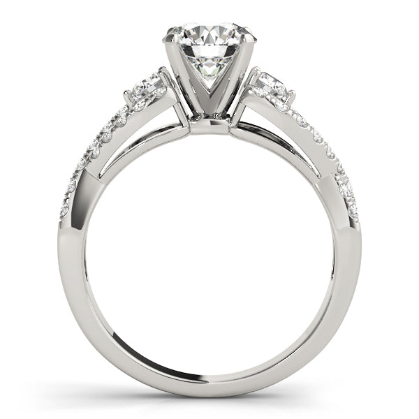 Twisted Three Stone Diamond Engagement Ring