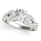 Twisting 3-Stone Diamond Engagement Ring