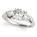 Classic Diamond Semi-Mount Engagement Ring with Side Stones