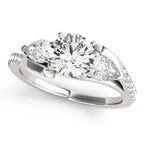 Classic Diamond Semi-Mount Engagement Ring with Side Stones