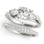 Classic Diamond Semi-Mount Engagement Ring with Side Stones