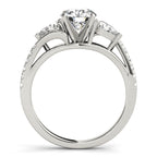 Classic Diamond Semi-Mount Engagement Ring with Side Stones