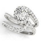 Bypass Prong Halo Diamond Engagement Ring Setting