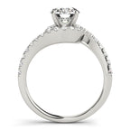 Bypass Prong Halo Diamond Engagement Ring Setting