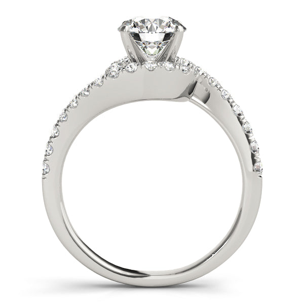 Bypass Prong Halo Diamond Engagement Ring Setting