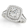 Vintage Double Halo Diamond Engagement Ring