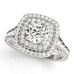 Vintage Double Halo Diamond Engagement Ring