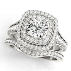 Vintage Double Halo Diamond Engagement Ring