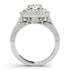 Vintage Double Halo Diamond Engagement Ring