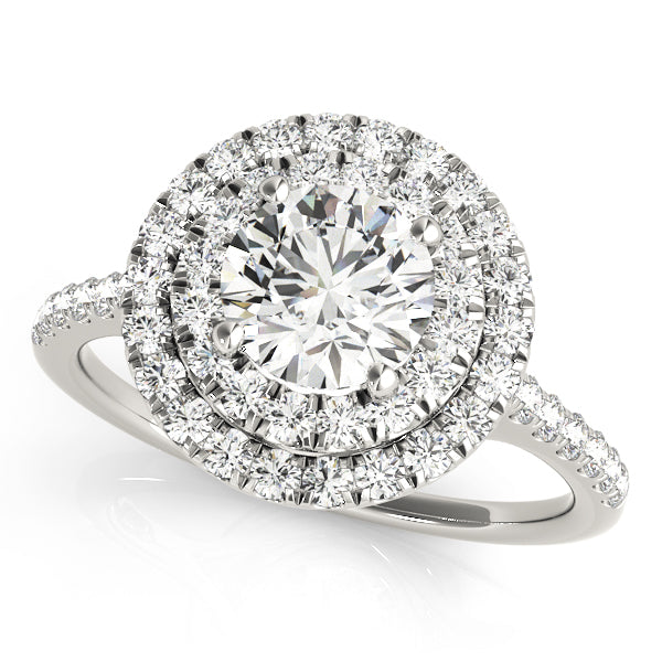Double Halo Diamond Engagement Ring