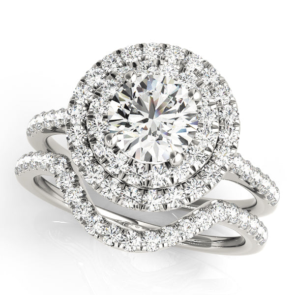 Double Halo Diamond Engagement Ring