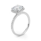 Cushion Halo Engagement Ring