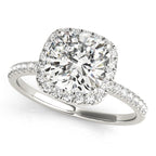 Cushion Halo Engagement Ring