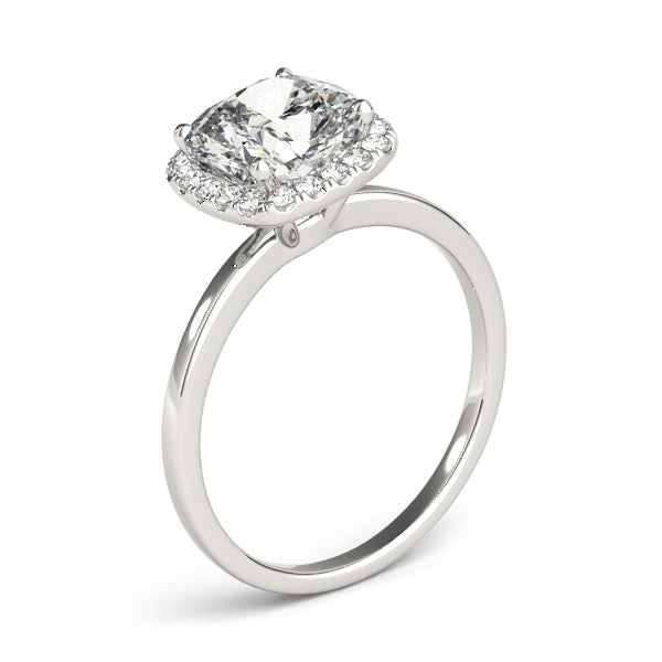 Square Cushion Halo Engagement Ring