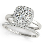 Square Cushion Halo Engagement Ring