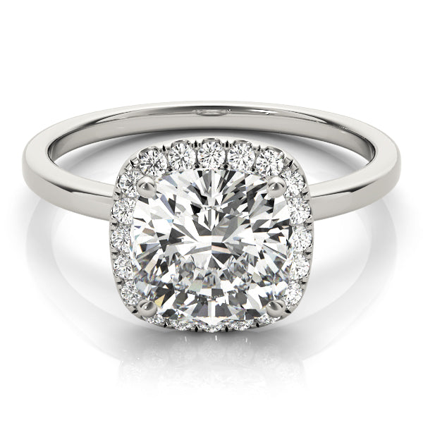 Square Cushion Halo Engagement Ring