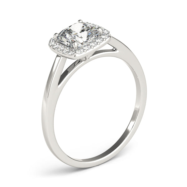 Cushion Cathedral Halo Engagement Ring
