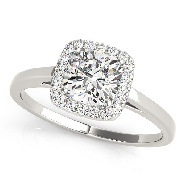 Cushion Cathedral Halo Engagement Ring