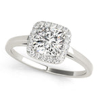 Cushion Cathedral Halo Engagement Ring
